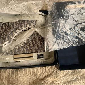 Dior B23 High Tops (White and Black Dior Oblique Canvas)